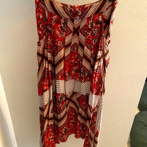 Multicolor Free People asymmetrical midi skirt